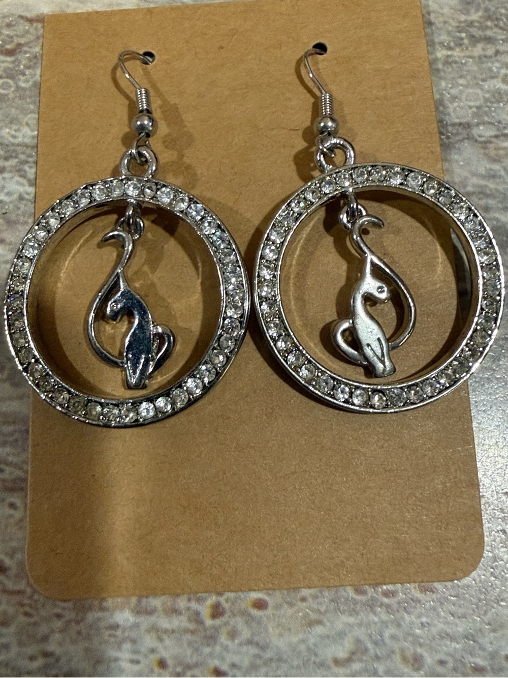 Baby Phat Silver Crystal Hoop Earrings